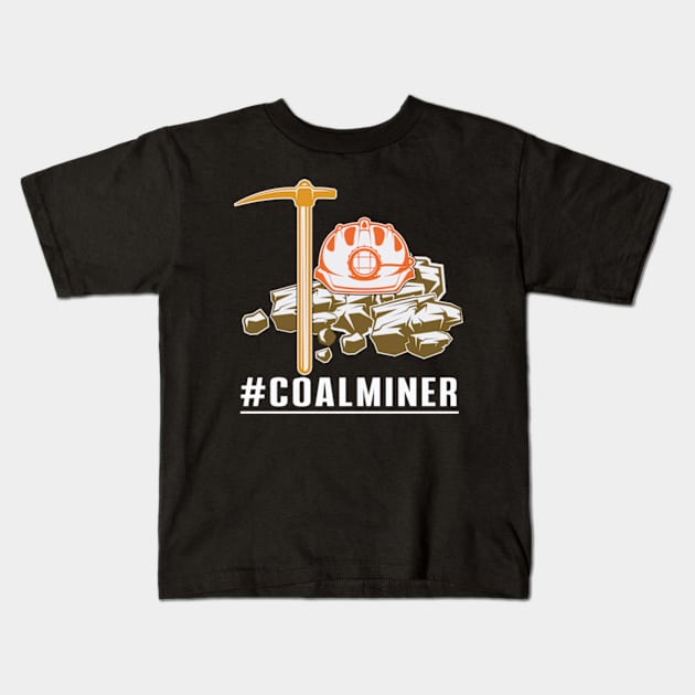 Coal Miner Kids T-Shirt by WyldbyDesign